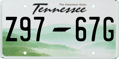 TN license plate Z9767G