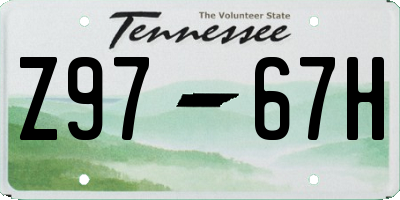 TN license plate Z9767H