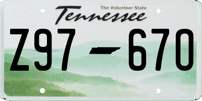 TN license plate Z9767O