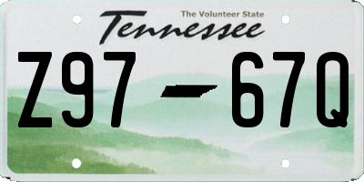 TN license plate Z9767Q