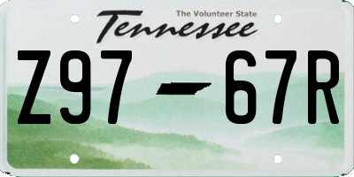 TN license plate Z9767R