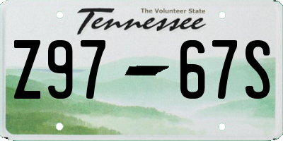 TN license plate Z9767S