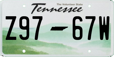 TN license plate Z9767W