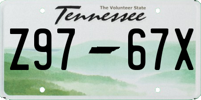 TN license plate Z9767X