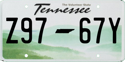 TN license plate Z9767Y