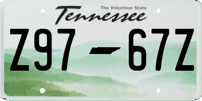 TN license plate Z9767Z