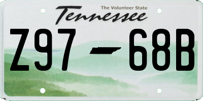 TN license plate Z9768B