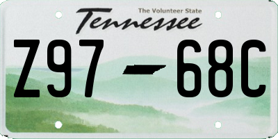 TN license plate Z9768C