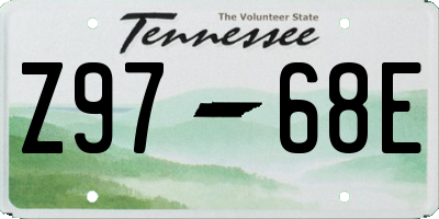 TN license plate Z9768E