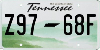 TN license plate Z9768F