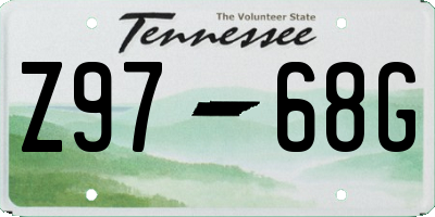 TN license plate Z9768G