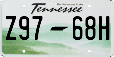 TN license plate Z9768H