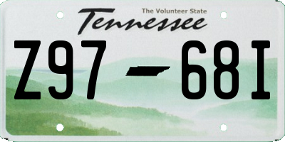 TN license plate Z9768I