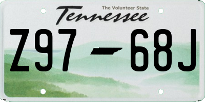 TN license plate Z9768J