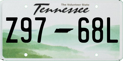 TN license plate Z9768L