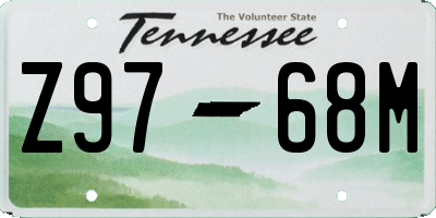 TN license plate Z9768M
