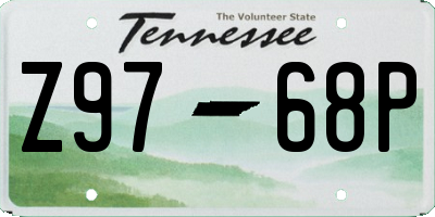 TN license plate Z9768P