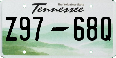 TN license plate Z9768Q