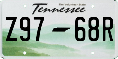 TN license plate Z9768R