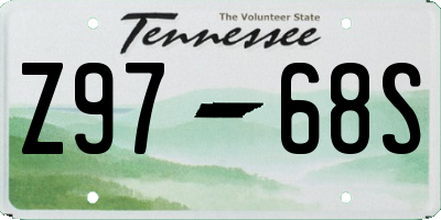 TN license plate Z9768S