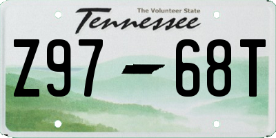 TN license plate Z9768T