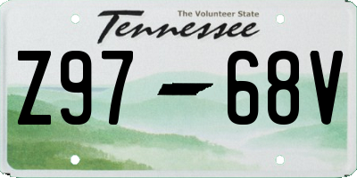 TN license plate Z9768V