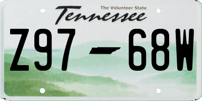 TN license plate Z9768W