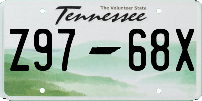 TN license plate Z9768X