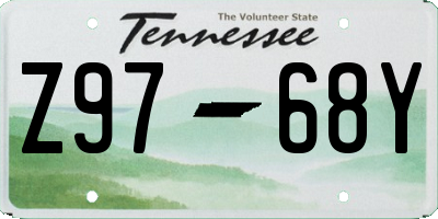 TN license plate Z9768Y