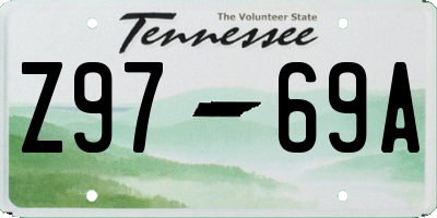 TN license plate Z9769A