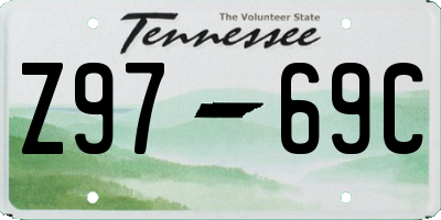 TN license plate Z9769C