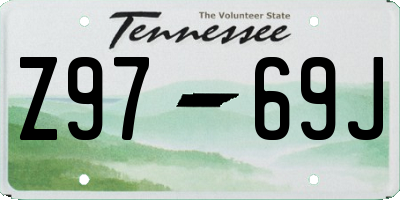 TN license plate Z9769J