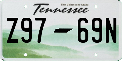 TN license plate Z9769N