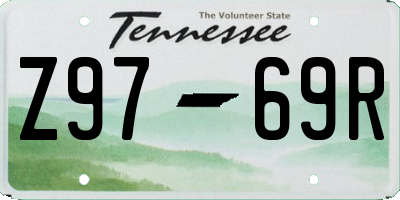 TN license plate Z9769R
