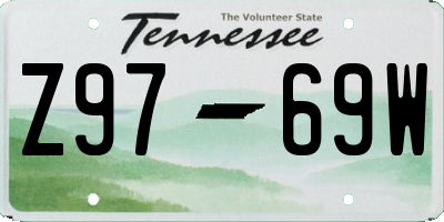 TN license plate Z9769W