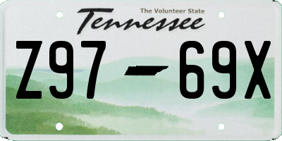 TN license plate Z9769X