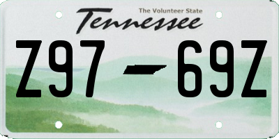 TN license plate Z9769Z