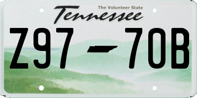 TN license plate Z9770B