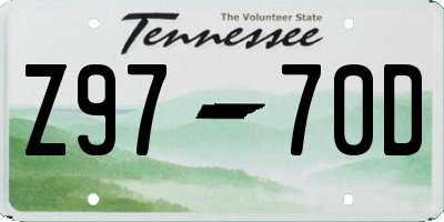 TN license plate Z9770D