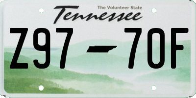 TN license plate Z9770F