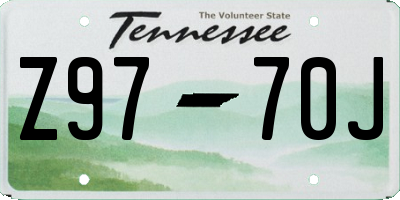 TN license plate Z9770J