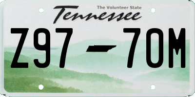 TN license plate Z9770M