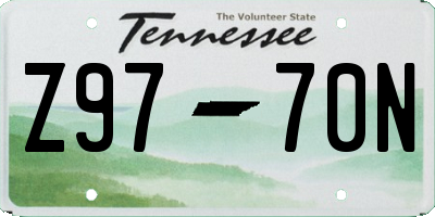 TN license plate Z9770N