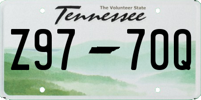 TN license plate Z9770Q