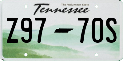 TN license plate Z9770S