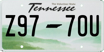 TN license plate Z9770U