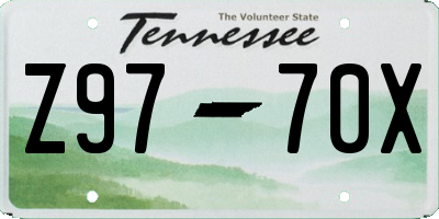 TN license plate Z9770X