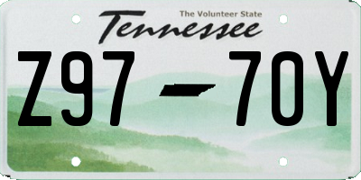 TN license plate Z9770Y