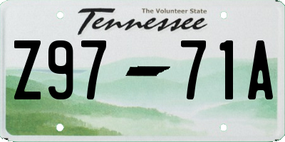 TN license plate Z9771A