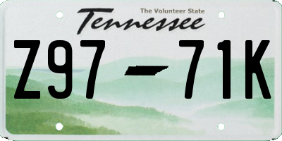 TN license plate Z9771K